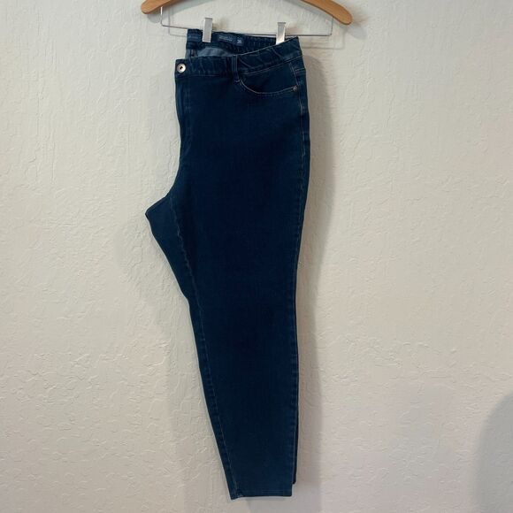 ~ J.Jill 20w Jeggings Premium Flex High Rise Leggings Blue Denim Stretch Plus - Picture 2 of 12